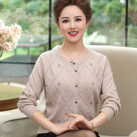 迪鲁奥(DILUAO)年轻妈妈秋装长袖针织开衫时尚中老年女小外套40岁披肩外搭开衫薄