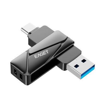 忆捷(Eaget) HS66固态U盘USB3.2 Type-C双接口 读速500MB/S手机固态优盘128GB