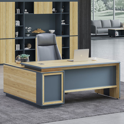 域赢老板桌办公桌总裁桌简约现代大班台经理主管桌板式单人桌 1.8米