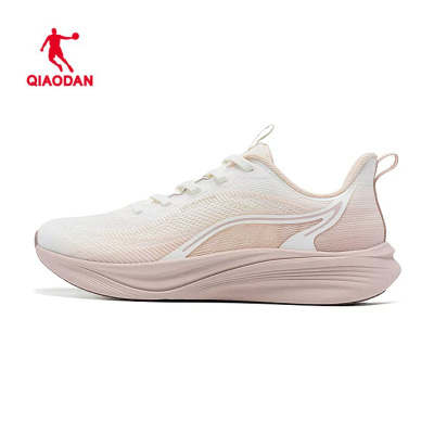 乔丹轻盈缓震跑鞋高弹力透气设计科技缓震女款跑步鞋QDB022262216象牙白淡皙粉双
