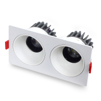 LED射灯 防眩光 嵌入式 白架+白杯-双头15W*2中性光