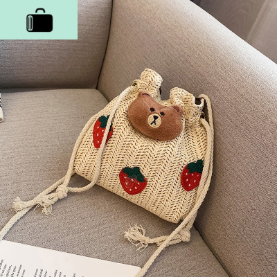 高级感小包包女2020新款潮韩版可爱编包森系少女单肩斜挎水桶包NEW LAKE女士单肩包