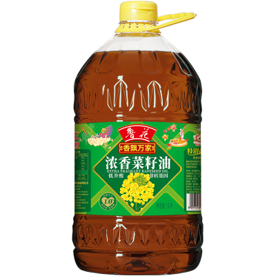鲁花 菜籽油 香飘万家低芥酸浓香菜籽油 5L