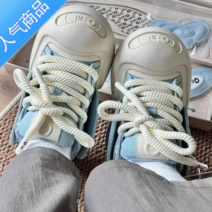 SUNTEK程潇同款开口笑帆布鞋女国潮低帮增高厚底大头鞋百搭情侣休闲板鞋