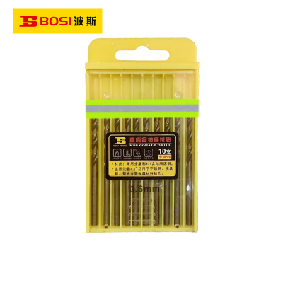 波斯(BOSI) 荧光系列直柄含钴麻花钻 3.6mm/10支 盒