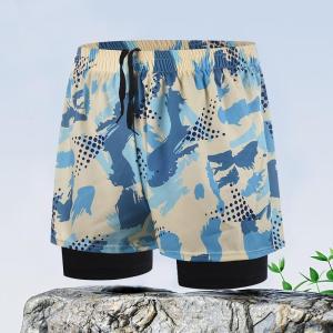 成人泳裤男双层平角防尴尬宽松大码泳衣温泉游泳裤定制批发