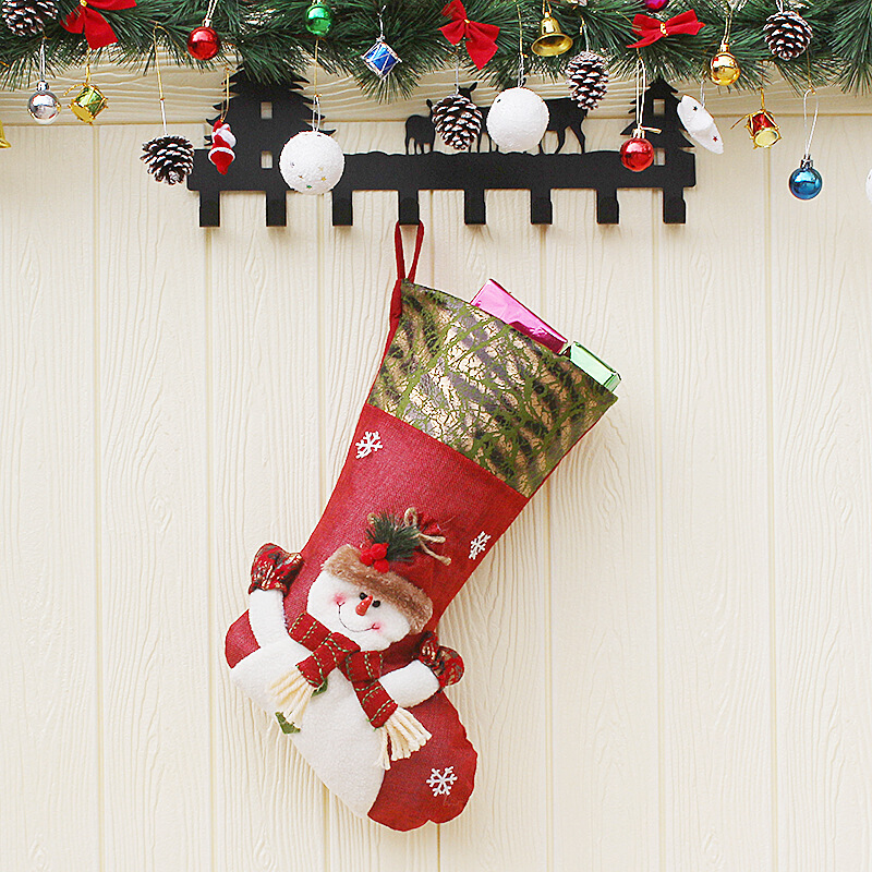 圣诞节用品礼物袋圣诞老人雪人装饰挂件大号圣诞袜子挂饰