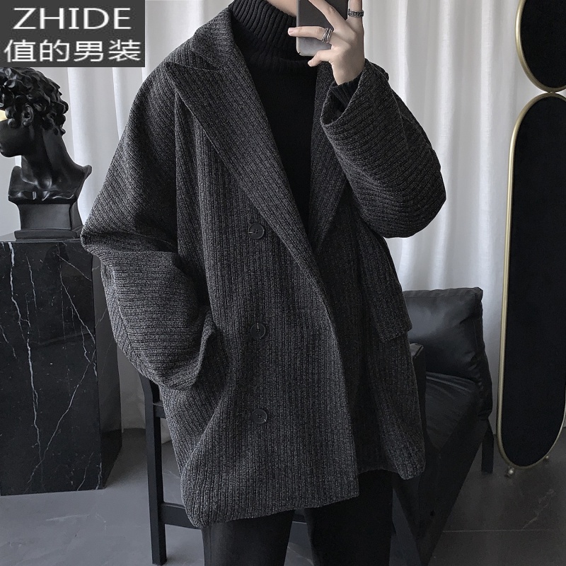 suntek暗黑系轻熟风男装冬季风衣男韩系穿搭日系大衣中长款春秋帅气