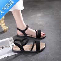 SUNTEK小清新搭裙子穿凉鞋女仙女风ins潮2023新款夏季网红平底百搭女鞋