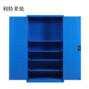 利特莱依工具柜加厚铁皮储物柜工厂车间用带抽屉汽修多功能收纳柜通门带网柜蓝色