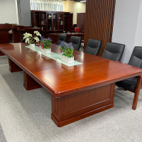 臻远 ZY-HYZ-58油漆会议桌木质贴皮油漆洽谈桌4.8米