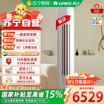 格力 KFR-72LW/(72504)FNhAa-B1 天仪3匹一级能效变频冷暖净菌自洁 出风口可拆洗 立柜式空调柜机