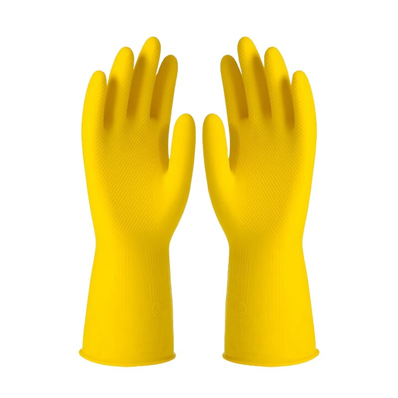 厚玖牛筋软胶劳保手套橡胶手套/黄色厚款5双/包