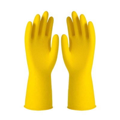 厚玖牛筋软胶劳保手套橡胶手套/黄色厚款5双/包
