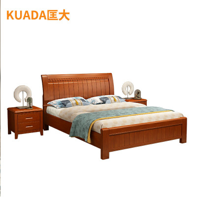 匡大 床 实木框架床接待床1.5*2米床+床头柜2个+10公分棕垫 KDT528