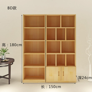 书架简易落地全实木书柜简约客厅储物收纳柜家用书橱学生置物书架