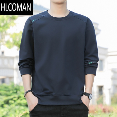 HLCOMAN2024新款秋装长袖t恤男士圆领打底衫上衣服宽松卫衣外套男