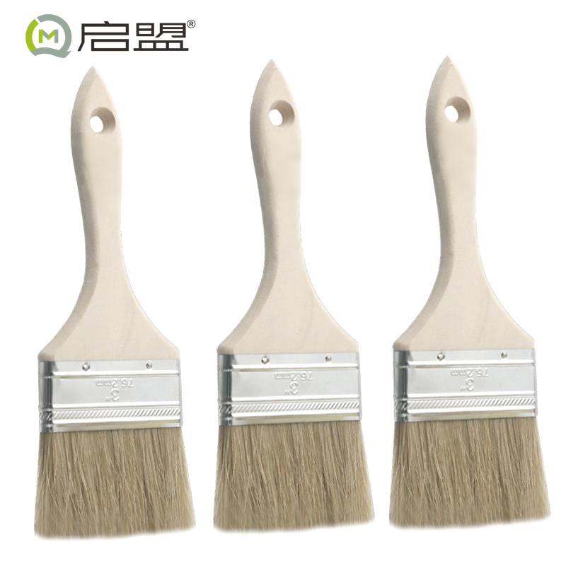 启盟(QIMENG)猪鬃油漆刷猪毛刷子加厚3寸QM-80083把