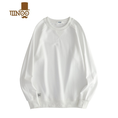 YANXU美式340g圆领卫衣男2023新款潮牌打底衫纯色灰色外套