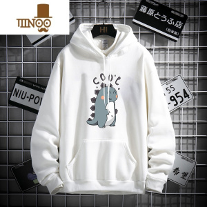 YANXU加绒加厚卫衣男连帽潮流百搭宽松上衣港风潮牌ins学生外套