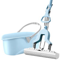 胶棉拖把免手洗对折式挤水地拖墩布干湿一拖懒人家用吸水海绵拖净