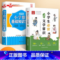 [全2册]小学生必背文学常识+数学宝典 [正版]漫画图解小学生必背文学常识1-6年级语文基础知识初中文学常识中国古代现代