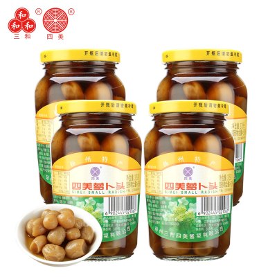 三和四美酱菜萝卜头375g下饭菜瓶装小菜食品扬州特产酱菜咸菜4瓶装