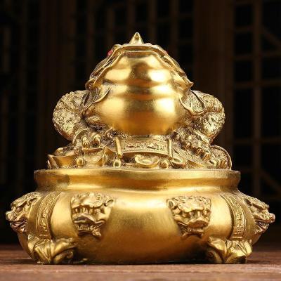 美帮汇铜金蟾摆件铜霸金蝉蟾蜍工艺品办公桌公司开业礼品