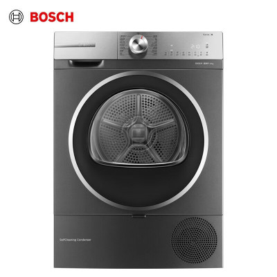 博世(BOSCH)[星云灰]WQB254D10W 10公斤全自动家用热泵烘干机滚筒式变频干衣机 冷凝器自清洁 蚕丝被精护