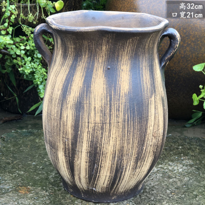 宜兴大号手工陶罐粗陶多肉花盆大口径老桩植物陶瓷盆玉坠吊兰盆