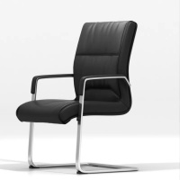 白寅 BY-GZY-0A 弓字椅 办公椅 A款 黑色西皮(单位:把)
