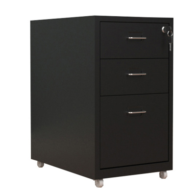 景福达储物柜黑色三抽280*410*485mm台