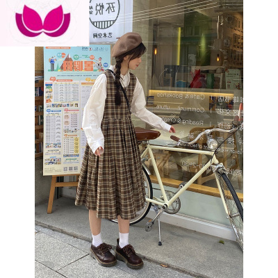 七斓学院风背带裙套女装2023年新款小个子套装裙减龄连衣裙