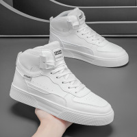 新款中帮男士户外运动鞋滑板鞋时尚舒适潮流街头百搭休闲鞋小白鞋