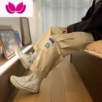 七斓直筒工装裤男潮牌宽松美式oversize阔腿休闲裤大码痞帅裤子男