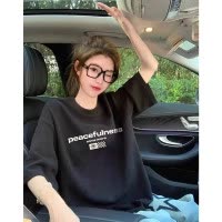 [2.5折价46元]唐狮夏季女圆领前胸字母短袖T恤百搭气质减龄小个子美式