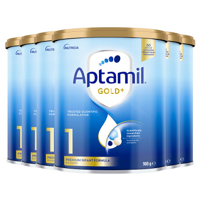 有效期到27年2月-6罐装 | Aptamil 澳洲爱他美 金装版 1段 婴幼儿配方奶粉 (0-6个月) 900g
