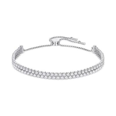 Swarovski闪耀水晶滑动手链百搭女士 adjustable 设计多彩金属混搭