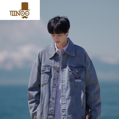 YANXU复古牛仔外套男休闲日系ins潮牌港风宽松百搭潮流痞帅夹克