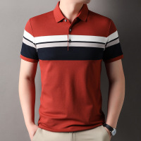 夏季男士T恤短袖新款中青年时尚条纹体恤透气半袖休闲男装POLO衫