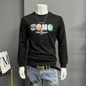 卡通印花圆领卫衣男装上衣秋冬新款长袖体恤男装圆领修身衣服潮in