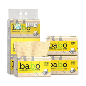 斑布(Babo)抽纸6D压花系列4层90抽*3包纸巾餐巾纸卫生纸竹浆本色抽纸(BKTR90E3)