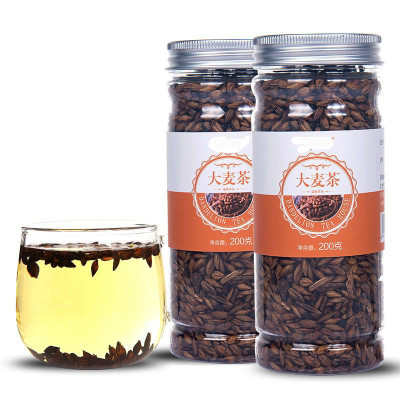 大麦茶原味浓香型宜搭配苦荞茶罐装非袋泡茶可搭荞麦茶易拉罐-大麦200g买2送蘑菇杯-