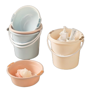 蕙如(HUIRU) 水桶家用储水用加厚耐用大号塑料桶手提洗衣桶学生宿舍用桶盆套装 个