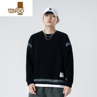 YANXU圆领卫衣男日系纯色套头上衣宽松休闲情侣外套青年帅气潮ins