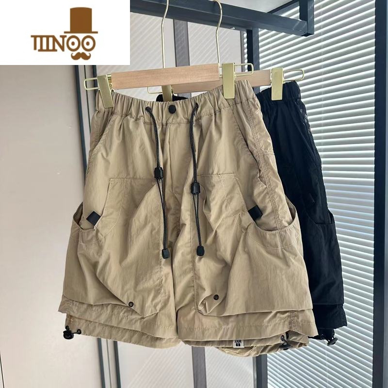 YANXU工装机能短裤男夏季2023新款潮牌宽松直筒五分裤重工潮流运动中裤