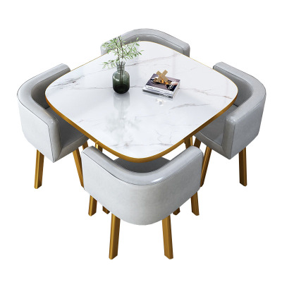 戴劲 洽谈桌休息区谈判桌北欧风会客接待桌简约奶茶店桌椅组合 组合二