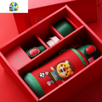 儿童保温杯带吸管礼盒316大容量水壶男女宝宝小学生防摔水杯 FENGHOU 粉色(独角兽-无缝600mL)