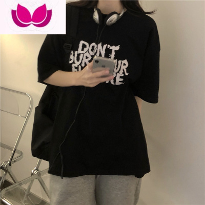 七斓美式复古短袖t恤女夏2022宽松韩版ins潮oversize学生体恤半袖上衣