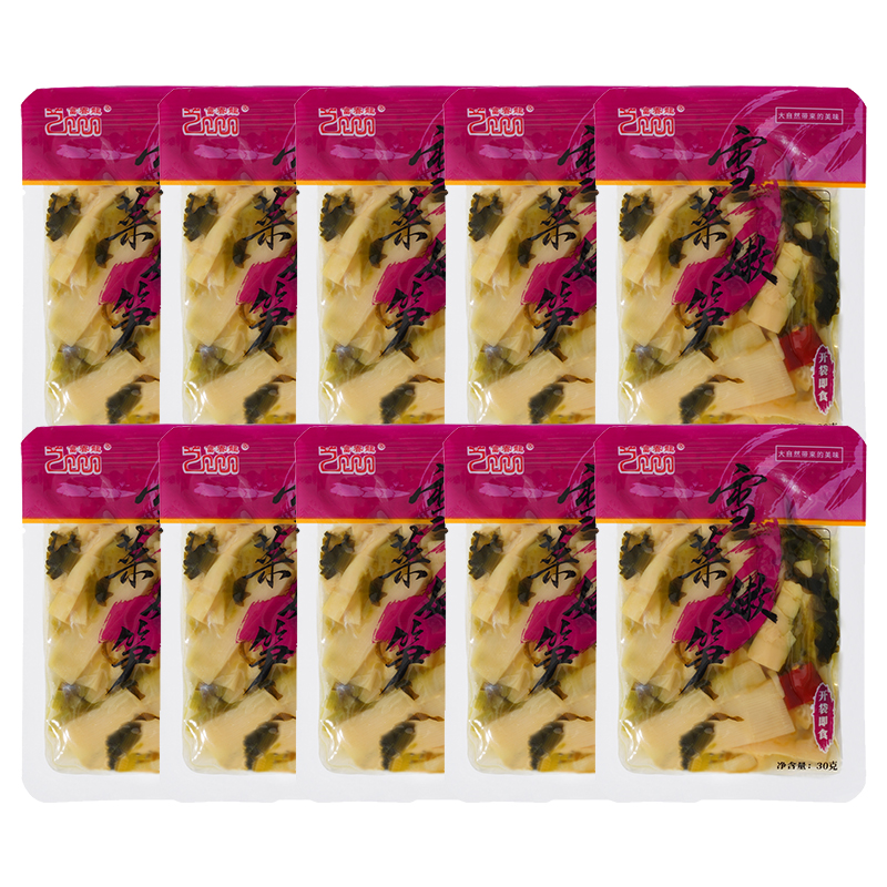 富春龙即食雪菜嫩笋30g*10袋装 脆爽可口